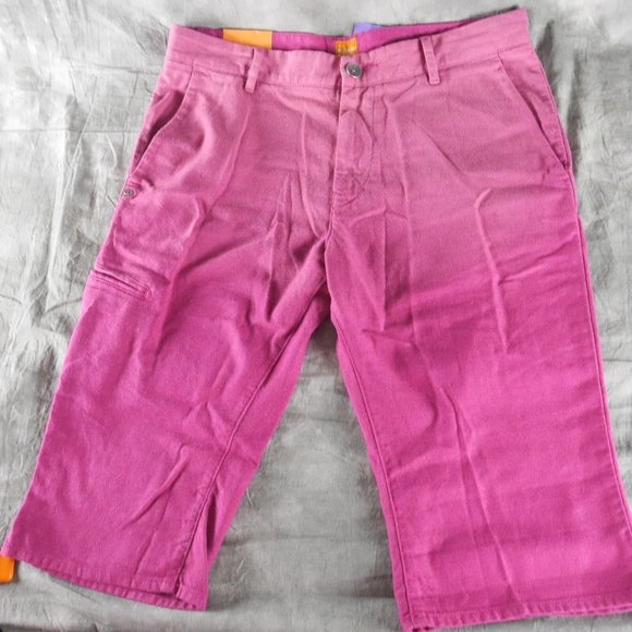 NWT Hugo BOSS ORANGE BRAND Cotton Blend FADED RED Tapered Fit STIMO SHORTS ANB - Picture 1 of 3